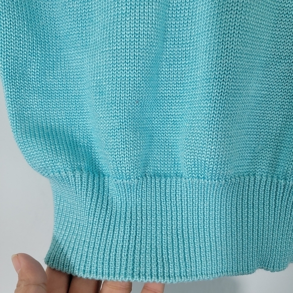 FIA ITALIA Baby Blue Y2K Knit Tank Top Women's Size M Scoop-neck - Picture 4 of 9